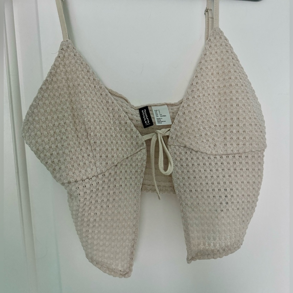 H&M Cream Tie Tank Top